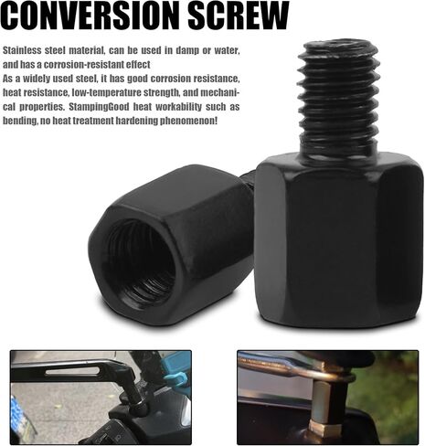 PowerMotor Rear Mirror Mount Adapter Screws,Motorcycle Rearview Mirrors Thread Diameter Converter M8 LH to M10 RH For Motorcycle ATV Scooter Pit Dirt Bike(4Pcs) in Saudi Arabia