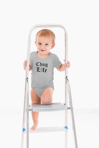AW Fashions Chug Life Baby Bodysuit Funny, Cute, and Comfortable Infant Apparel - Trendy Newborn Clothing (Newborn, Pink) in Saudi Arabia