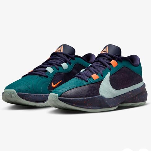 Nike Giannis Freak 5 أحذية كرة السلة للرجال (DX4985-300 ، Geode Teal/Purple Ink/Total Orange/Jade Ice) Size 11.5 in Saudi Arabia