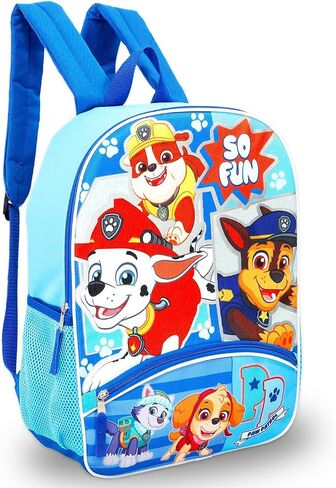 PAW PAW PATROL PARKING STET وحقيبة الغداء - حزمة مع حقيبة ظهر 16 بوصة ، صندوق غداء ، ملصقات ، زجاجة ماء ، المزيد | حقيبة مدرسة باو للبنين ، البنات ، الأطفال in Saudi Arabia