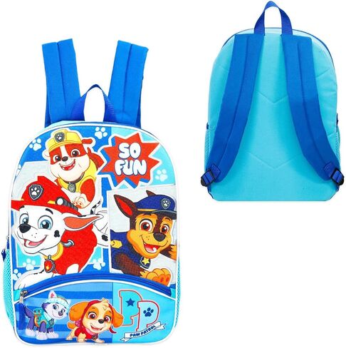 PAW PAW PATROL PARKING STET وحقيبة الغداء - حزمة مع حقيبة ظهر 16 بوصة ، صندوق غداء ، ملصقات ، زجاجة ماء ، المزيد | حقيبة مدرسة باو للبنين ، البنات ، الأطفال in Saudi Arabia