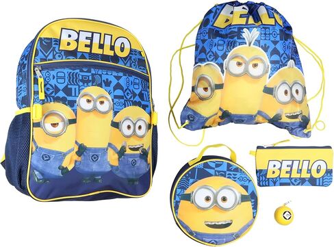 Minions Backpack Bello Character Design 5 قطع مع صندوق الغداء in Saudi Arabia