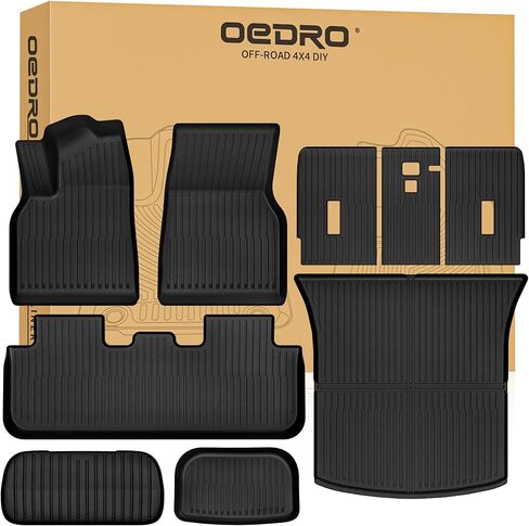 الحصير الأرضية Oedro تناسب 2025 2026 Tesla Model Y Juniper 5 مقعد ، طراز TPE جميع الأحوال الجوية Y Floor Packrest Mat & Front الخلفية الخلفية ذات الطبعات الكاملة TPE Liners Excessories in Saudi Arabia