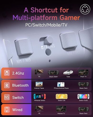 EasySMX X20 Game Controller - RGB Backlit, Dual Mechanical Triggers, 2-Stage Hall Stick, 1000Hz Polling Rate, 6-Axis Gyro on PC and Switch, Multi-Platform Compatible in Saudi Arabia
