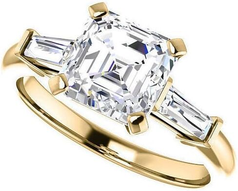 3.00 CT Asscher Cut Colorless Simulated Diamond Engagement Ring, Wedding/Bridal Ring, Sterling Silver Unique Vintage Antique Anniversary Promise Rings for Her, white in Saudi Arabia