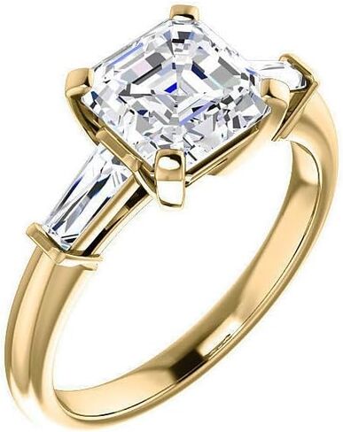 3.00 CT Asscher Cut Colorless Simulated Diamond Engagement Ring, Wedding/Bridal Ring, Sterling Silver Unique Vintage Antique Anniversary Promise Rings for Her, white in Saudi Arabia