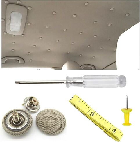60PCS Car Roof Headliner Repair Rivets Retainer Buttons, Auto Roof Repair Kit Car Roof Snap Rivets, Fixing Repair Buckle for Car Interior Ceiling Cloth with Installation Tool in Saudi Arabia