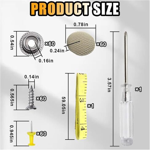 60PCS Car Roof Headliner Repair Rivets Retainer Buttons, Auto Roof Repair Kit Car Roof Snap Rivets, Fixing Repair Buckle for Car Interior Ceiling Cloth with Installation Tool in Saudi Arabia