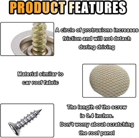 60PCS Car Roof Headliner Repair Rivets Retainer Buttons, Auto Roof Repair Kit Car Roof Snap Rivets, Fixing Repair Buckle for Car Interior Ceiling Cloth with Installation Tool in Saudi Arabia