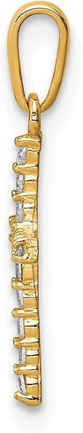 10k Real Solid Yellow Gold and CZ Cross Pendant Charm, 19x9mm in Saudi Arabia