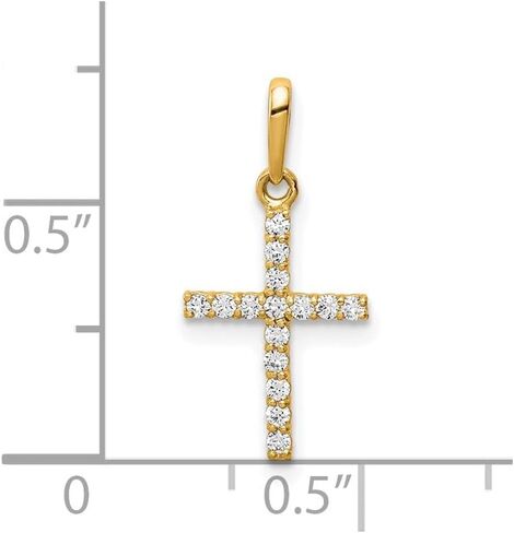 10k Real Solid Yellow Gold and CZ Cross Pendant Charm, 19x9mm in Saudi Arabia