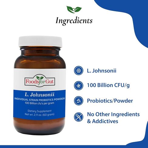 Lactobacillus Johnsonii Probiotic Powder 100 مليار CFU's | لا إضافات | الجهاز الهضمي والمناعة | فاعلية عالية | L. Johnsonii | 60 غراما (2.11 أوقية) in Saudi Arabia
