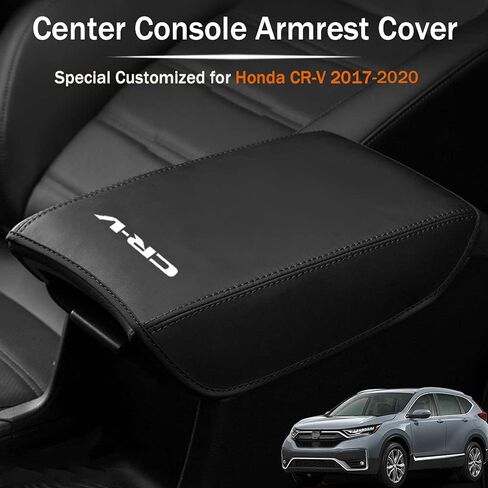 Lexley Recrest Box Cover Cover Center Console Pad Console Console Coverrack Arch-Scratch Leather Cournes For CRV CR-V 2017 2018 2019 2020 2021 2022-Black Stitches in Saudi Arabia