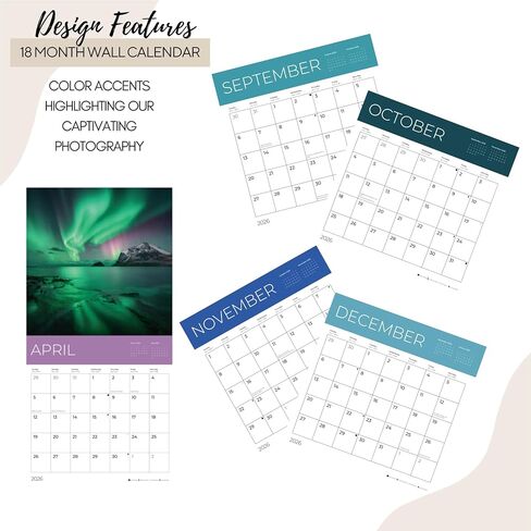 July 2025- December 2026 Scotland Wall Calendar 18 Month | 12" x 24" Open | Giftable Travel Calendar 2026 | Thick & Sturdy Paper for Organizing & Planning | Pacific Waters Press (Scotland) in Kuwait