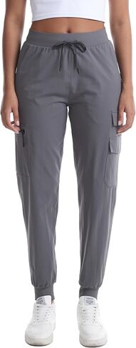 Women's Lightweight Hiking Joggers with Pockets - Water Resistant Cargo Pants for Outdoor Workouts Camping in Saudi Arabia