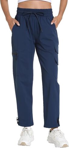 Women's Lightweight Hiking Joggers with Pockets - Water Resistant Cargo Pants for Outdoor Workouts Camping in Saudi Arabia