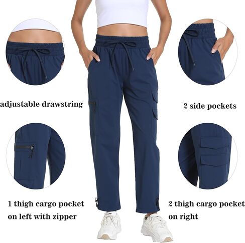 Women's Lightweight Hiking Joggers with Pockets - Water Resistant Cargo Pants for Outdoor Workouts Camping in Saudi Arabia