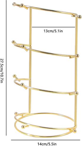 Byken 4 Tier Crown Holder,Tiara Organizer,.Golden Bridal Headdress Display Stand for Selling,Headband Ear Crown Storage Tower,Jewelry Holder for Girls Wedding Home Shop Store (Silver) in Kuwait