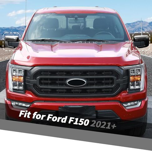 Jimen Fit for Ford F150 2021-2024, 2PCS Exterior Rearview Mirror Caps Cover (Black) in Saudi Arabia