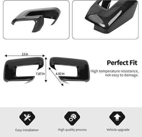 Jimen Fit for Ford F150 2021-2024, 2PCS Exterior Rearview Mirror Caps Cover (Black) in Saudi Arabia