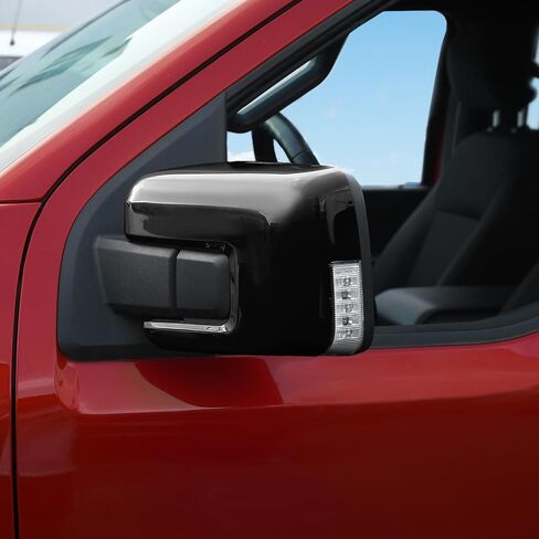 Jimen Fit for Ford F150 2021-2024, 2PCS Exterior Rearview Mirror Caps Cover (Black) in Saudi Arabia
