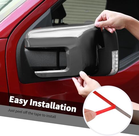 Jimen Fit for Ford F150 2021-2024, 2PCS Exterior Rearview Mirror Caps Cover (Black) in Saudi Arabia