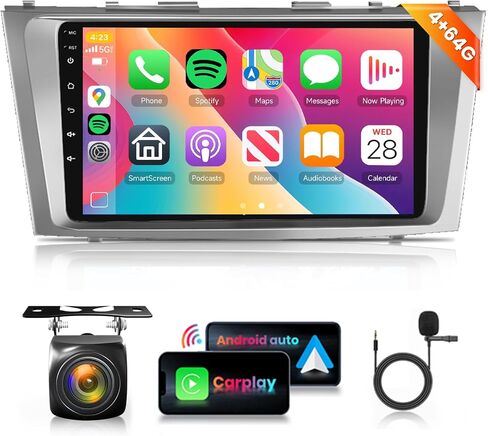 2G 64G Car Stereo Radio for Toyota Camry 2006 2007 2008 2009 2010 2011 with Wireless CarPlay Android Auto/9 inch 1080P IPS Touch Screen/Bluetooth/GPS/HiFi/16 EQ/WiFi/SWC/MirrorLink/Backup Camera in Saudi Arabia