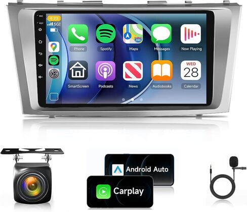 راديو ستيريو للسيارة 2G 64G لسيارة Toyota Camry 2006 2007 2008 2009 2010 2011 مع CarPlay اللاسلكي Android Auto/9 بوصة 1080P IPS شاشة تعمل باللمس/Bluetooth/GPS/HiFi/16 EQ/WiFi/SWC/MirrorLink/كاميرا احتياطية in Saudi Arabia