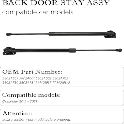 PM4019LR Tailgate Liftgate Trunk Hatch Lift Supports Spring Shocks fits Outlander 2015-2021 Replaces 5802A780 5802A781 in Kuwait