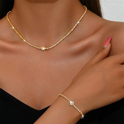 مجوهرات زفاف الزفاف الحجرية للنساء ، سوار قلادة القلادة اللامع ، سوار قلادة القلادة. in Kuwait