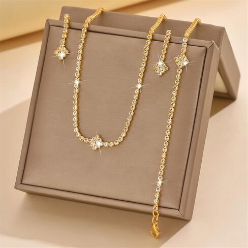 مجوهرات زفاف الزفاف الحجرية للنساء ، سوار قلادة القلادة اللامع ، سوار قلادة القلادة. in Kuwait