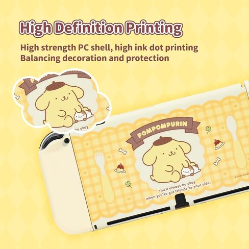 Protective Shell for Nintendo Switch,Kawaii Cartoon Dockable Case for Regular Switch,Anti-Scratch and Shock-Absorption Design Cover Skin - Pudding Dog in Kuwait
