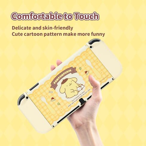 Protective Shell for Nintendo Switch,Kawaii Cartoon Dockable Case for Regular Switch,Anti-Scratch and Shock-Absorption Design Cover Skin - Pudding Dog in Kuwait
