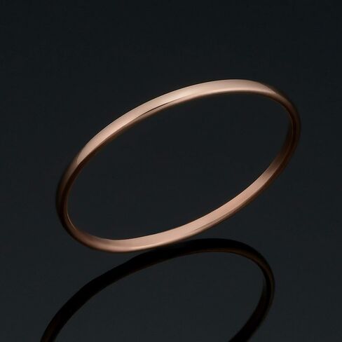 Kooljewelry 14k صفراء بيضاء أو الذهب الوردي التبادل البسيط خاتم الأسلاك midi (1.1 مم) in Kuwait