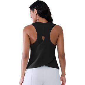 Quick Dry High Neck Workout Tank Tops for Women Athletic Racerback Sleeveless Gym Running Tennis Shirt Loose Fit in Saudi Arabia