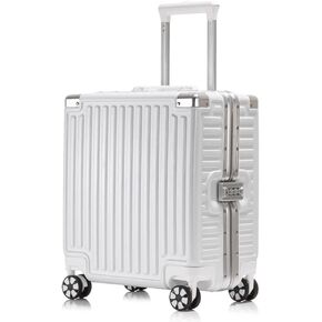 Small Lightweight Suitcase Carry on with Wheels, Aluminum Frame Hardside Travel Suitcase with TSA Lock, 8 Spinner Wheels Luggage Easy Travel, Rolling Luggage Carry on for Travel/business (White) in Saudi Arabia