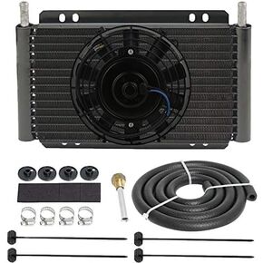 Heavy Duty 11" Transmission Oil Fluid Cooler 6" Inch Electric Fan Kit Performance Remote RV Trailer Truck Towing in Saudi Arabia