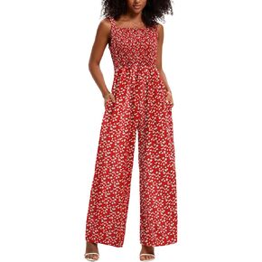 2025 Women’s Summer Boho Jumpsuit Dressy Causal Wide Leg Floral Jumpsuit in Saudi Arabia