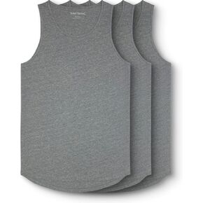 ShirtBANC Drop Cut Long Tank Tops for Men Hipster Curved Hem Tanks 3 Pack in Kuwait