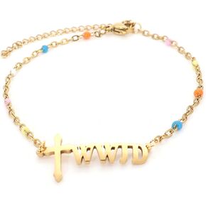 أساور WWJD ، سوار حبة ، سوار حجري طبيعي ، مصنوع من حجر الطبيعة ، الهدايا الدينية للنساء ، الأم ، الجدة ، الصديق ، الابنة in Kuwait