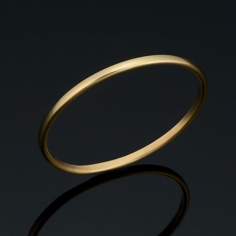 KoolJewelry 14k Yellow White or Rose Gold Minimalist Knuckle Stacking Midi Wire Ring (1.1 mm) in Saudi Arabia