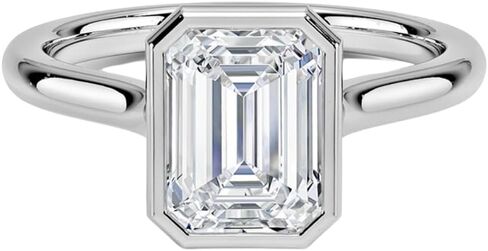 1-3 CT Emerald Bezel Moissanite Ring for Women in 925 Sterling Silver & 10k 14k 18k Solid Gold with Moissanite Engagement ring Christmas Gift for her in Saudi Arabia