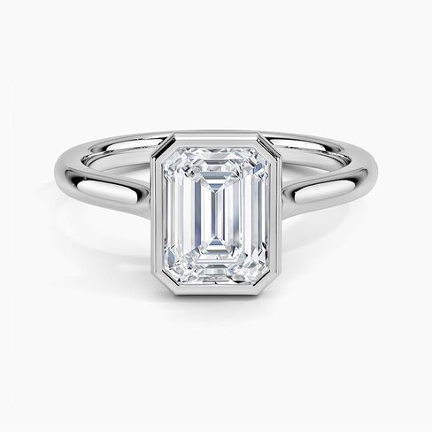 1-3 CT Emerald Bezel Moissanite Ring for Women in 925 Sterling Silver & 10k 14k 18k Solid Gold with Moissanite Engagement ring Christmas Gift for her in Saudi Arabia