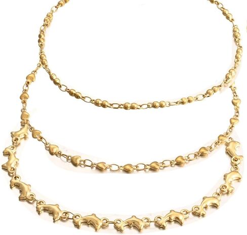 مجموعة خلخال مقاس 8.2"+2" سوار كاحل من الفولاذ المقاوم للصدأ قابل للتعديل للنساء هدية مجوهرات دولفين in Kuwait