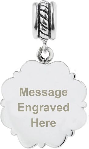 Personalized Photo Message Engraving Custom Dangle Flower Frame Bead F/European Charm Bracelet in Saudi Arabia