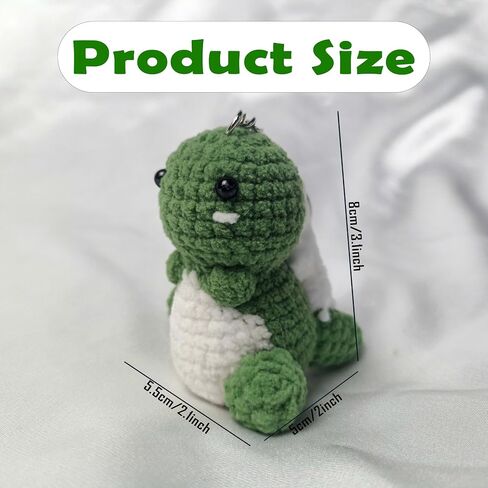 Dinosaur Plush Keychain Cute, Kniting Wool Handmade Charms, Gift for Bag Charm in Saudi Arabia