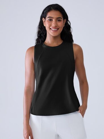 Quick Dry High Neck Workout Tank Tops for Women Athletic Racerback Sleeveless Gym Running Tennis Shirt Loose Fit in Kuwait