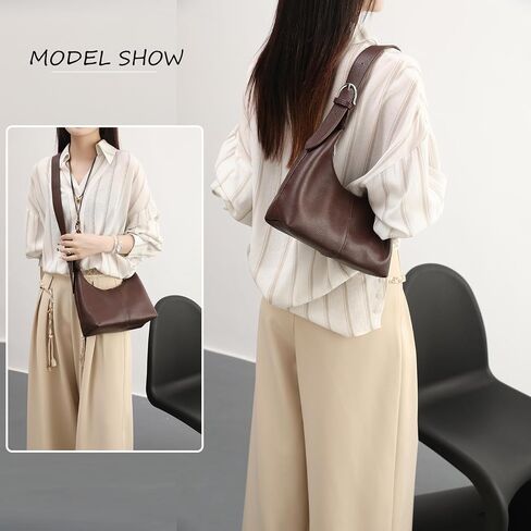 NIUEIMEE ZHOU Hobo Bags for Women Soft Vegan Leather Crescent Shoulder Handbag Slouchy Tote Crossbody Purses in Kuwait