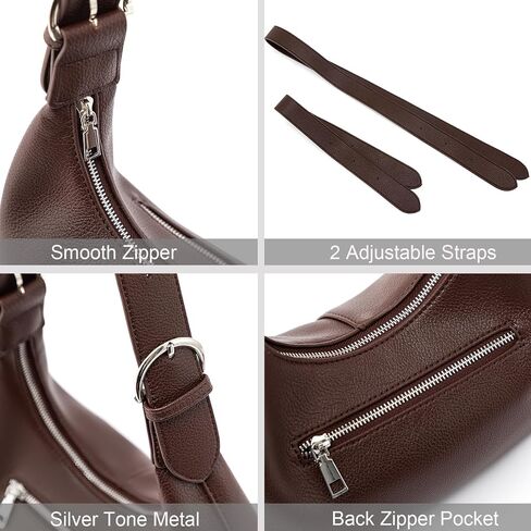 NIUEIMEE ZHOU Hobo Bags for Women Soft Vegan Leather Crescent Shoulder Handbag Slouchy Tote Crossbody Purses in Kuwait