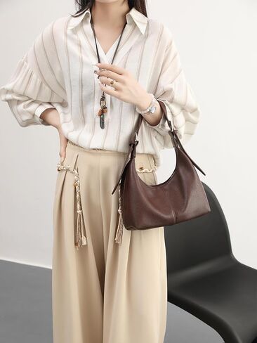 NIUEIMEE ZHOU Hobo Bags for Women Soft Vegan Leather Crescent Shoulder Handbag Slouchy Tote Crossbody Purses in Kuwait